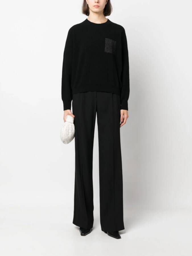 Alberta Ferretti Pantalon met wijde pijpen Zwart