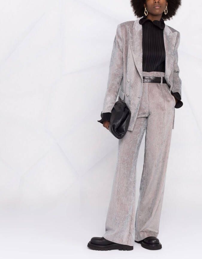 Alberta Ferretti Ribfluwelen blazer Grijs
