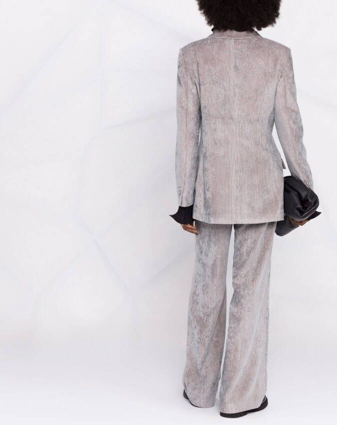 Alberta Ferretti Ribfluwelen blazer Grijs