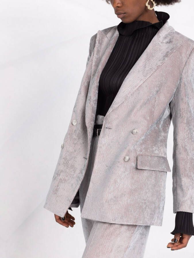 Alberta Ferretti Ribfluwelen blazer Grijs