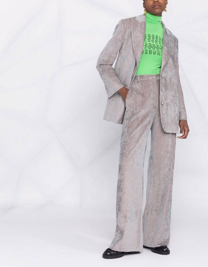 Alberta Ferretti Ribfluwelen broek Grijs