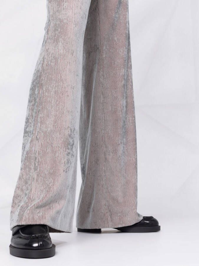 Alberta Ferretti Ribfluwelen broek Grijs