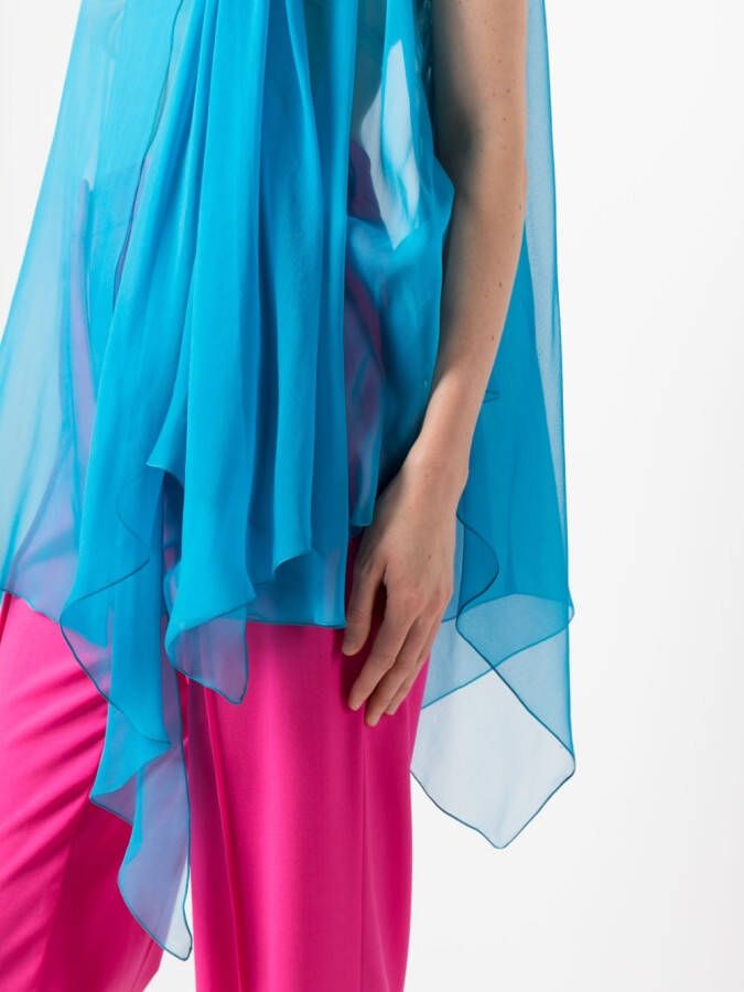 Alberta Ferretti Semi-doorzichtige blouse Blauw