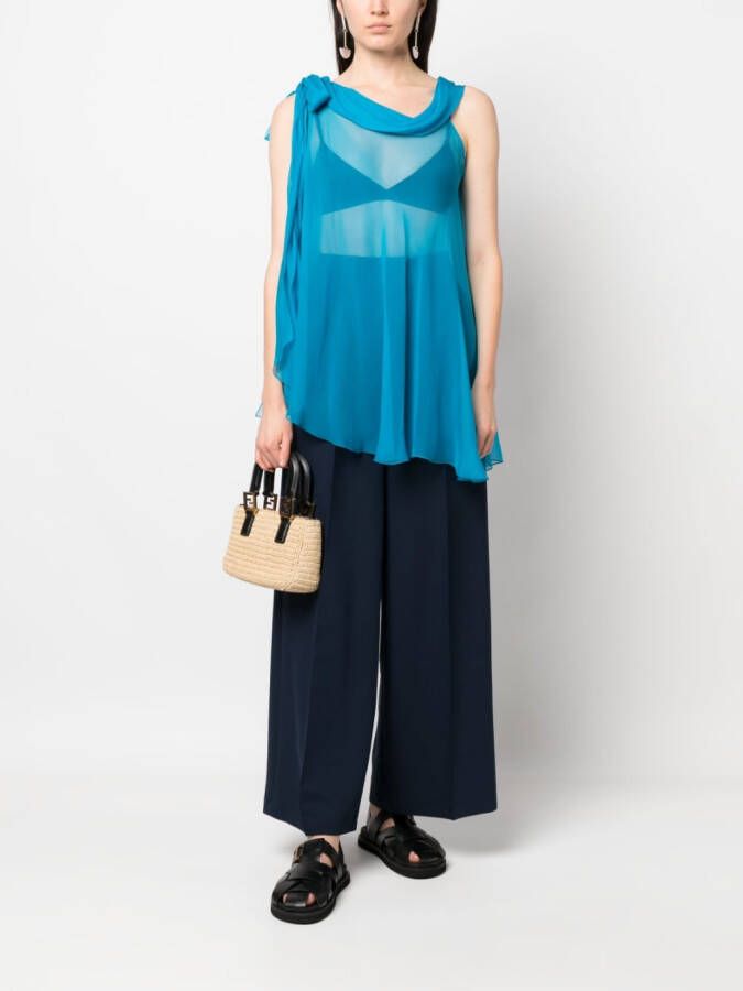 Alberta Ferretti Semi-doorzichtige blouse Blauw