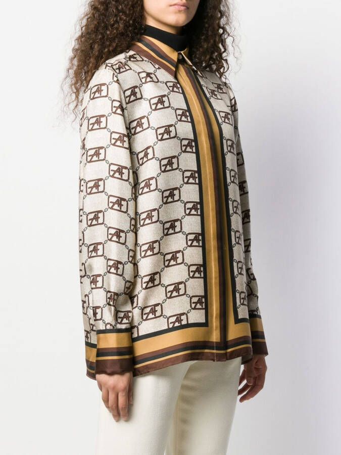 Alberta Ferretti Shirt met logoprint Beige