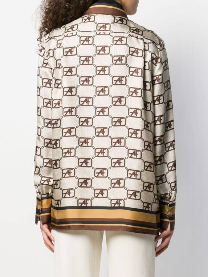 Alberta Ferretti Shirt met logoprint Beige