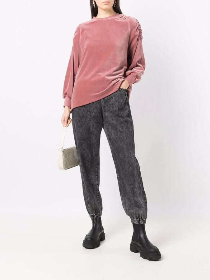 Alberta Ferretti Sweater met gesmockte afwerking Roze
