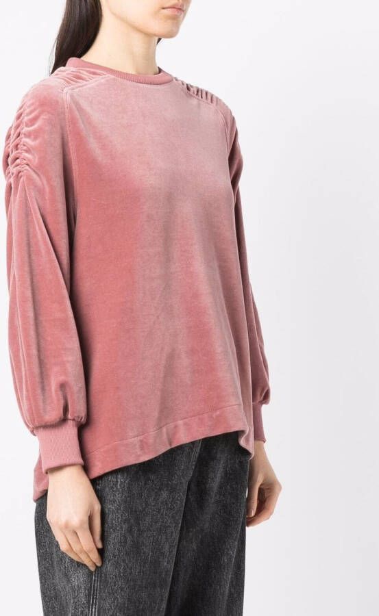 Alberta Ferretti Sweater met gesmockte afwerking Roze
