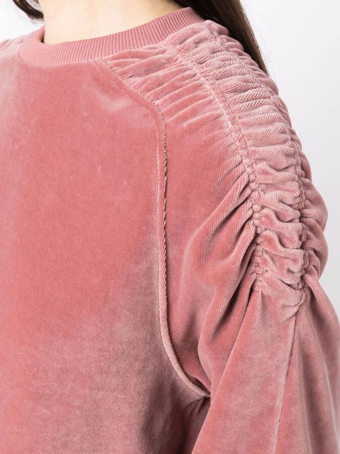 Alberta Ferretti Sweater met gesmockte afwerking Roze