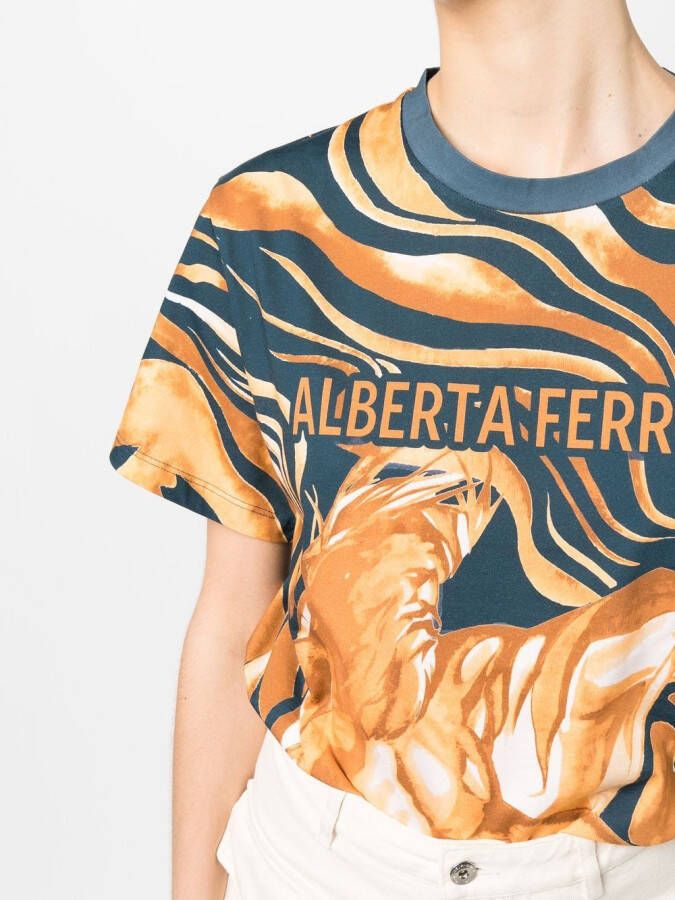 Alberta Ferretti T-shirt met logoprint Blauw