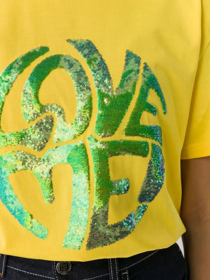 Alberta Ferretti T-shirt met print Geel