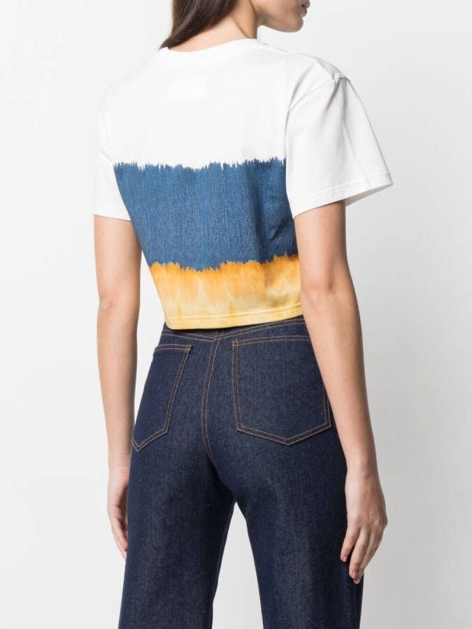 Alberta Ferretti T-shirt met tie-dye print Blauw