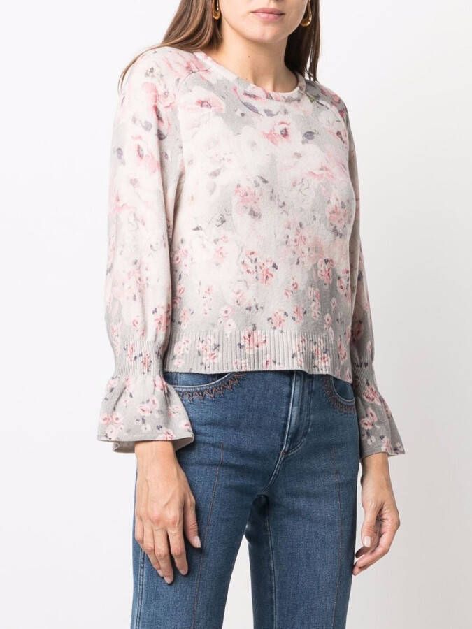 Alberta Ferretti Trui met bloemenprint Roze