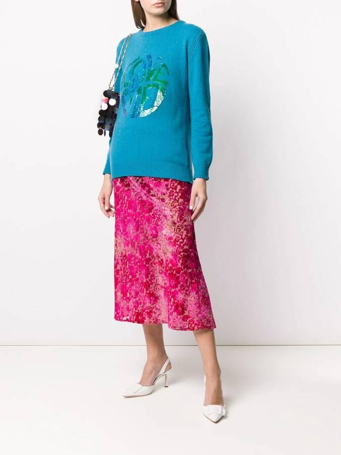 Alberta Ferretti Trui met pailletten Blauw
