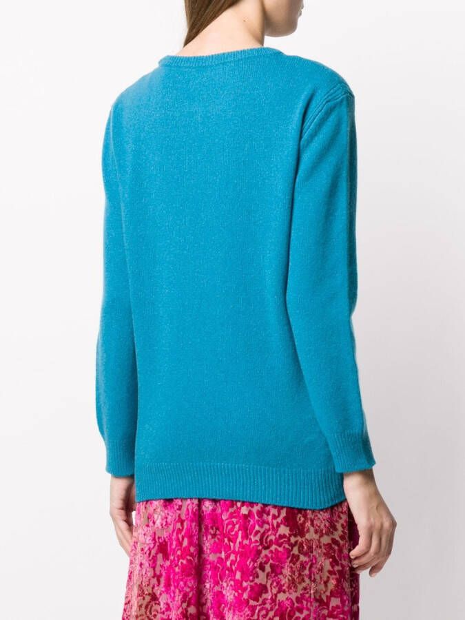 Alberta Ferretti Trui met pailletten Blauw
