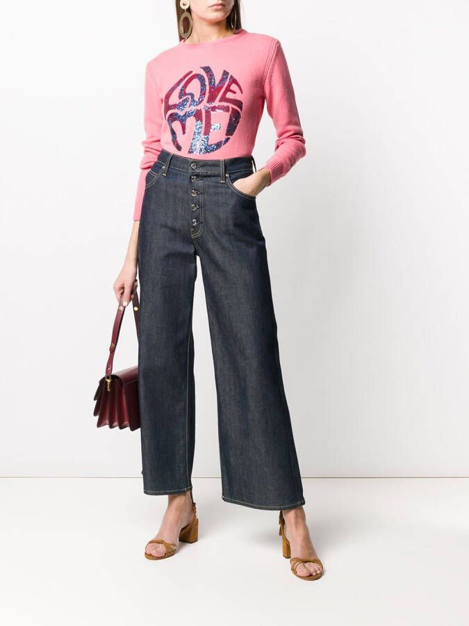 Alberta Ferretti Trui met print Roze