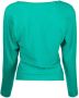Alberta Ferretti Sweater met V-hals Groen - Thumbnail 2