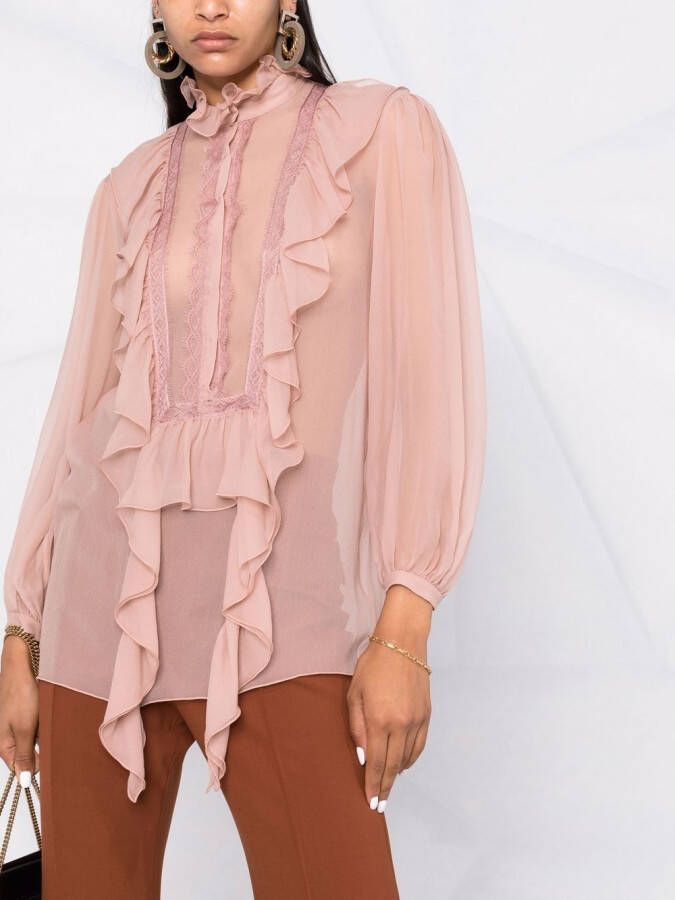 Alberta Ferretti Zijden blouse Roze