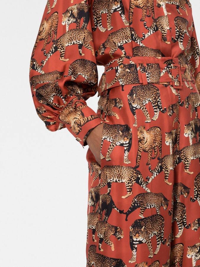 Alberto Biani Broek met dierenprint Rood
