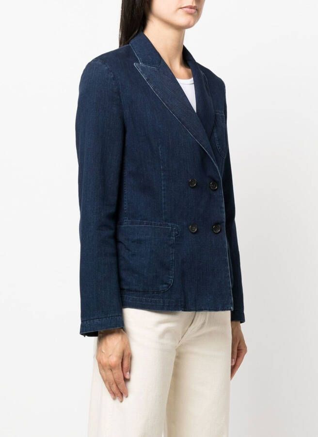 Alberto Biani Jack met dubbele rij knopen Blauw