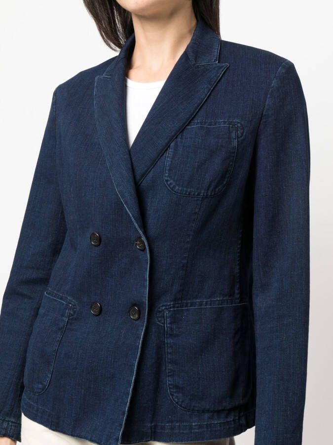 Alberto Biani Jack met dubbele rij knopen Blauw