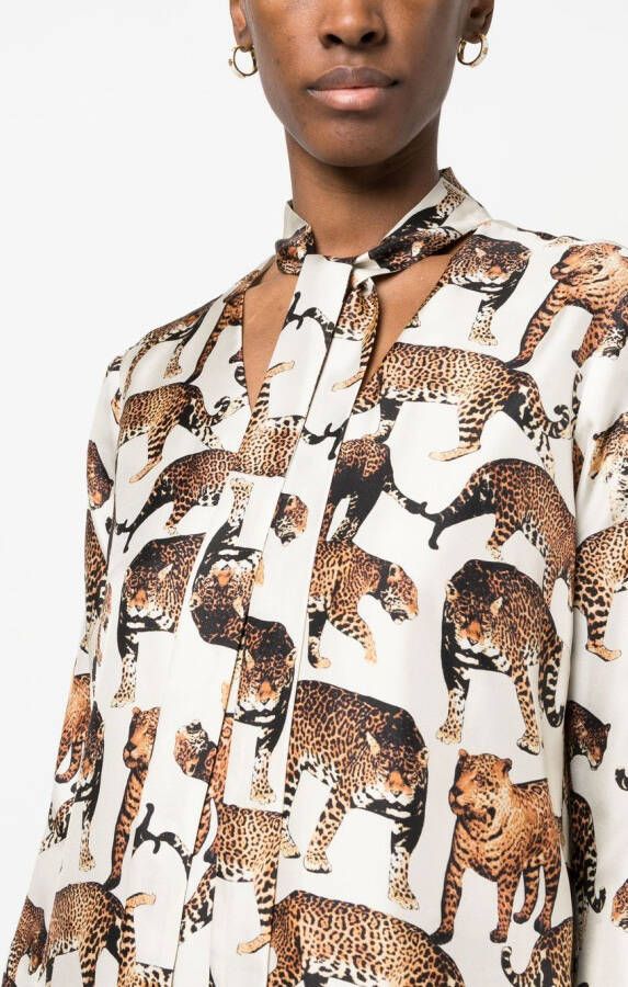 Alberto Biani Jurk met dierenprint Wit