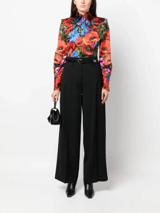 Alberto Biani Pantalon met wijde pijpen Zwart
