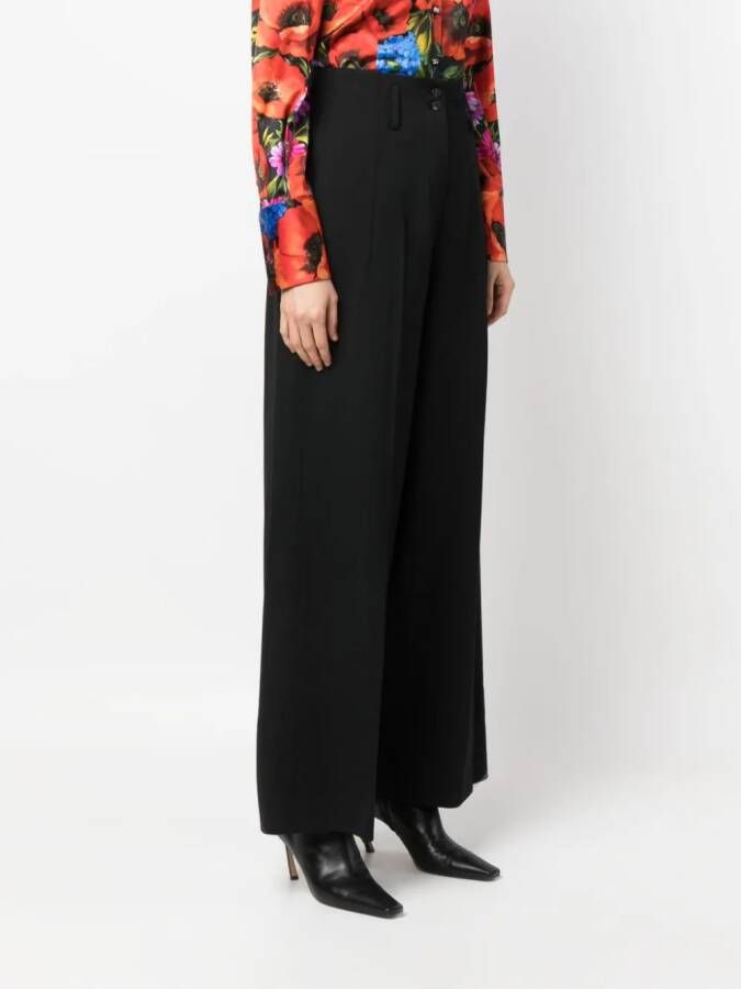 Alberto Biani Pantalon met wijde pijpen Zwart