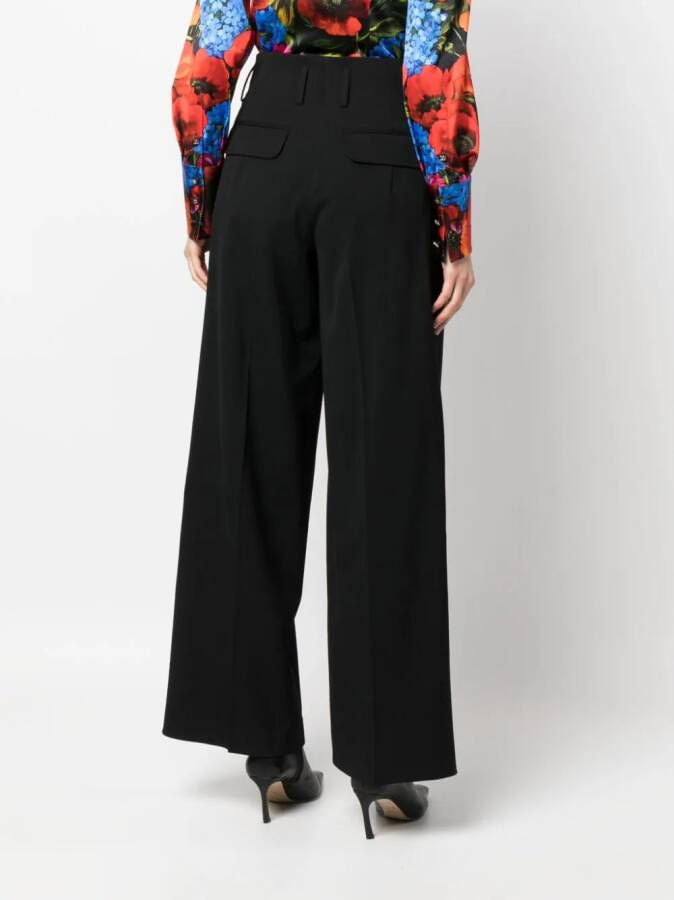 Alberto Biani Pantalon met wijde pijpen Zwart
