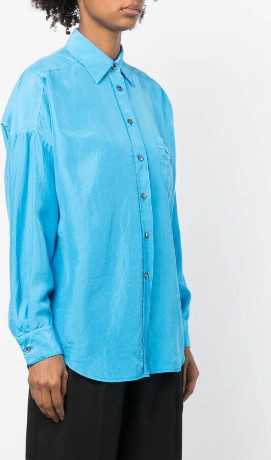 Alberto Biani Zijden blouse Blauw