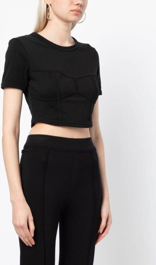 A.L.C. Cropped T-shirt Zwart