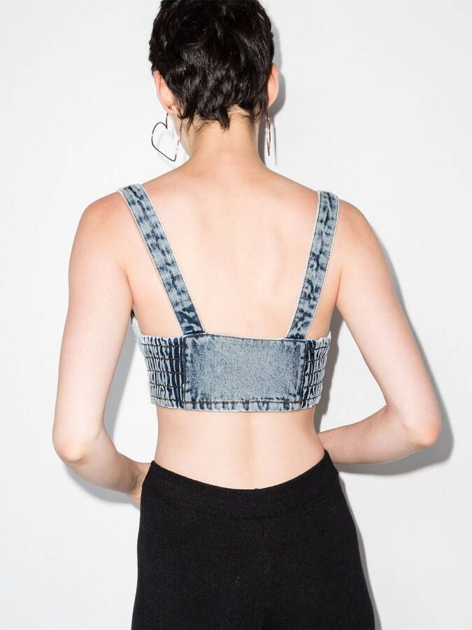 Alessandra Rich Bustier verfraaid met kristallen Blauw