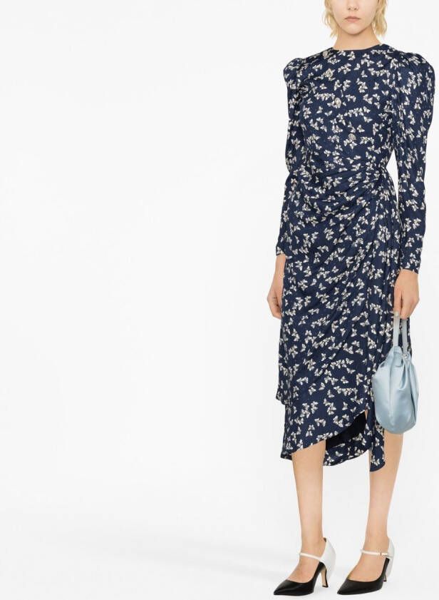 Alessandra Rich Midi-jurk met print Blauw
