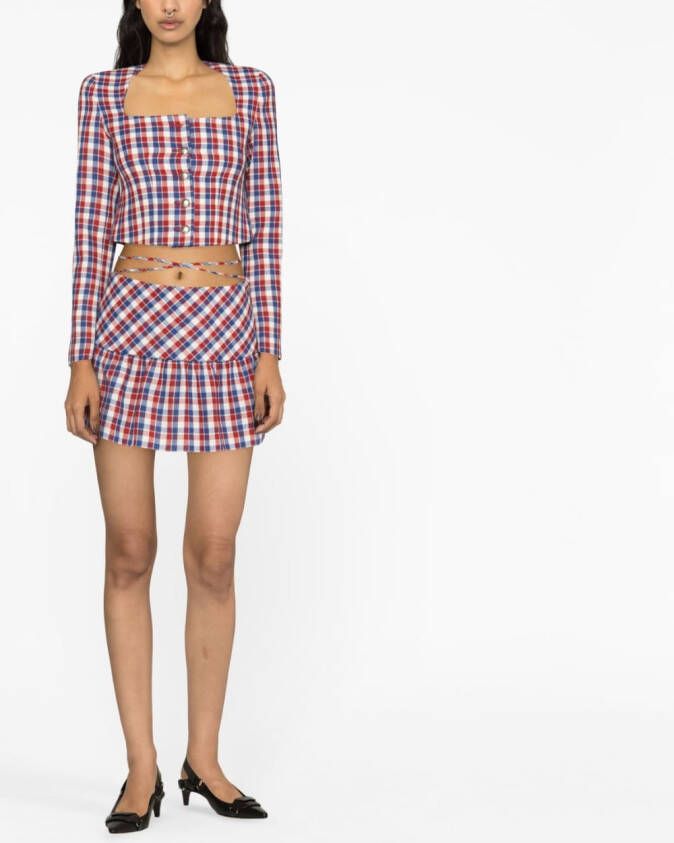 Alessandra Rich Cropped jack Blauw