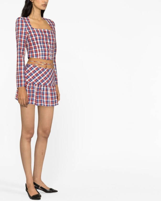 Alessandra Rich Cropped jack Blauw