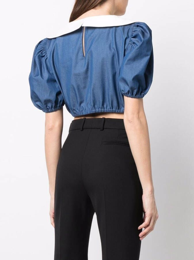 Alessandra Rich Cropped blouse Blauw