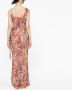 Alessandra Rich Maxi-jurk met bloemenprint Roze - Thumbnail 4