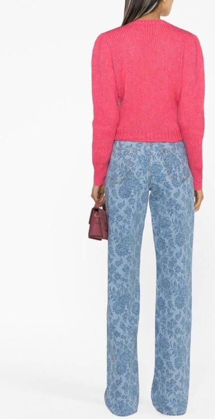 Alessandra Rich Jeans met bloemenprint Blauw
