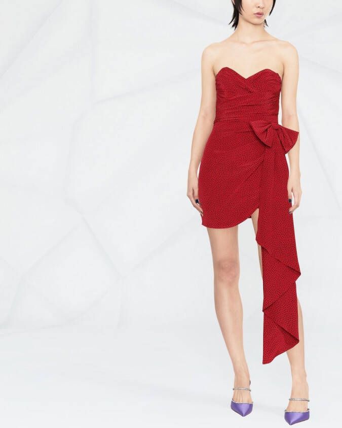 Alessandra Rich Gedrapeerde mini-jurk Rood