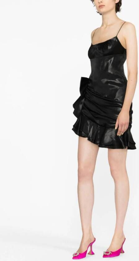 Alessandra Rich Gelamineerde mini-jurk Zwart