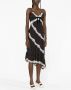 Alessandra Rich Midi-jurk met kant Zwart - Thumbnail 4