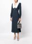 Alessandra Rich Midi-jurk met oversized kraag Blauw - Thumbnail 2
