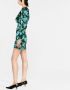 Alessandra Rich Mini-jurk met roosprint Zwart - Thumbnail 4
