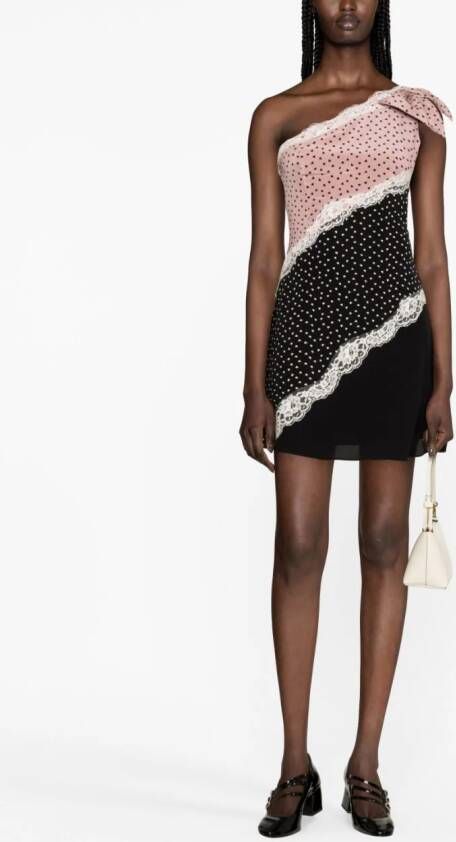 Alessandra Rich Asymmetrische mini-jurk Zwart