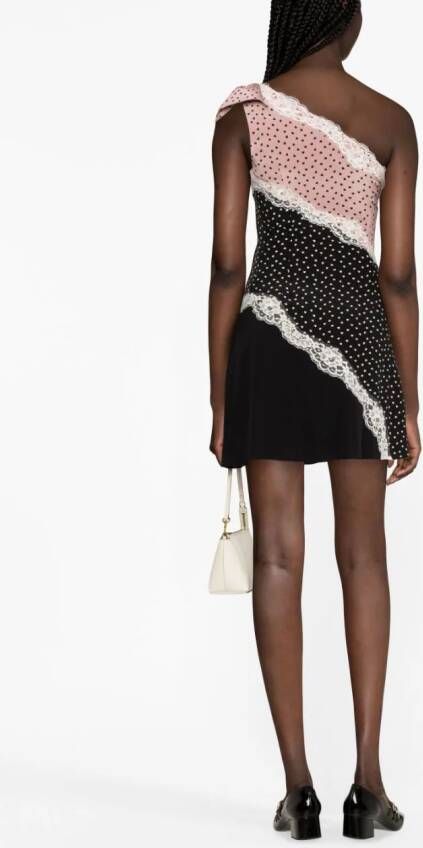 Alessandra Rich Asymmetrische mini-jurk Zwart