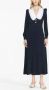 Alessandra Rich Midi-jurk met oversized kraag Blauw - Thumbnail 2