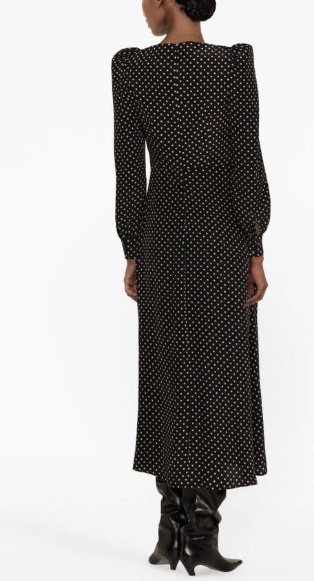 Alessandra Rich Midi-jurk met stippen Zwart