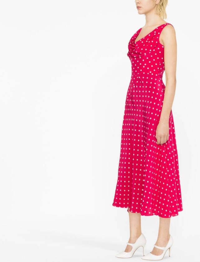 Alessandra Rich Midi-jurk met stippen Roze