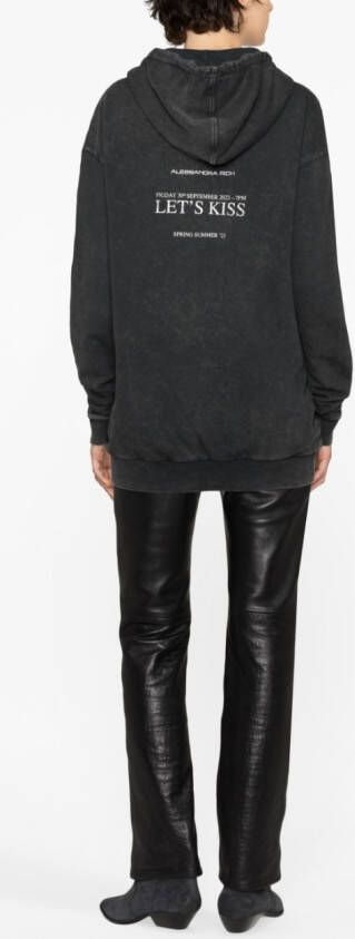 Alessandra Rich Hoodie verfraaid met stras Grijs