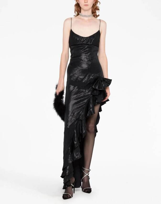 Alessandra Rich Asymmetrische midi-jurk Zwart